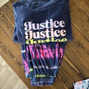 Girls Plus Size Justice PJ set (pants. Long sleeve)